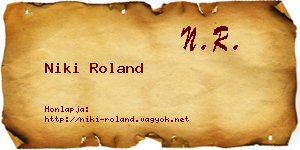 Niki Roland névjegykártya